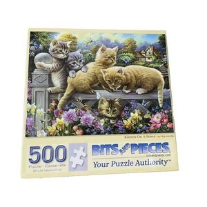 Bits and Pieces Kittens On A Fence 500‎ Pc Jigsaw Puzzle Cats Playful Garden NEW